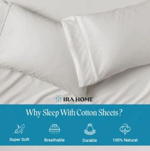 100% Egyptian Light Grey Cotton Three Piece Bed Sheet Set