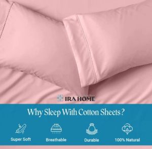 100% Egyptian Pink Cotton Three Piece Bed Sheet Set