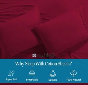 100% Egyptian Burgundy Cotton Three Piece Bed Sheet Set