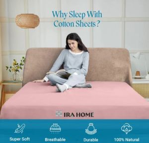 100% Egyptian Pink Cotton Four Piece Bed Sheet Set
