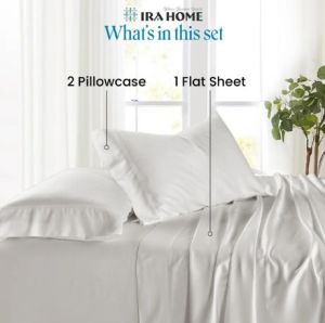 100% Egyptian Light Grey Cotton Three Piece Bed Sheet Set