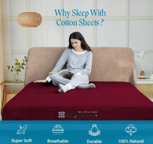 100% Egyptian Burgundy Cotton Four Piece Bed Sheet Set