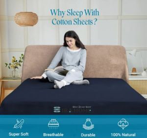 100% Egyptian Cotton Navy Blue Four Piece Bed Sheet Set