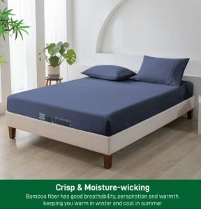 100% Organic Bamboo Mediterranean Blue Four Piece Bed Sheet Set