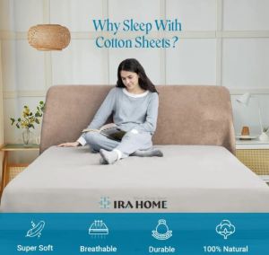 100% Egyptian Light Grey Cotton Four Piece Bed Sheet Set