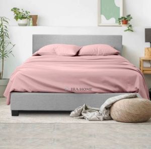 100% Egyptian Pink Cotton Four Piece Bed Sheet Set