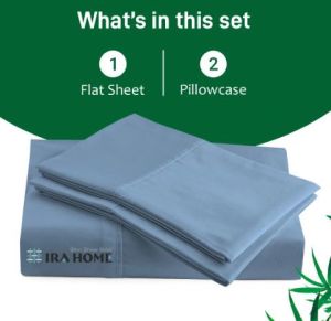 100% Organic Bamboo White Three Piece Bed Sheet Set
