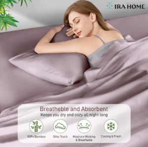 100% Organic Bamboo Dark Pink Three Piece Bed Sheet Set