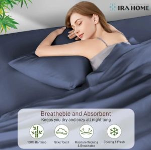 100% Organic Bamboo Mediterranean Blue Four Piece Bed Sheet Set