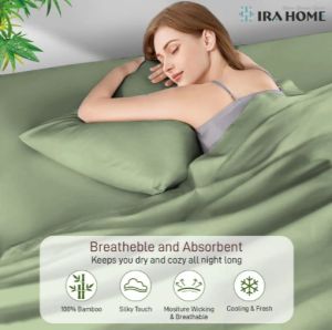 100% Organic Bamboo Moss Four Piece Bed Sheet Set