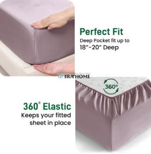 100% Organic Bamboo Dark Pink Three Piece Bed Sheet Set