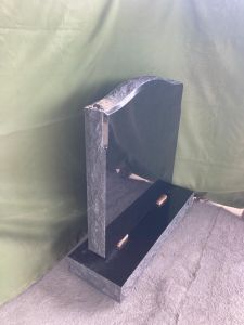 Black C Design Punched Headstone Monument