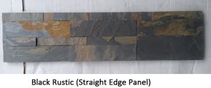Black Rustic Straight EDGE Slate Stone Panel