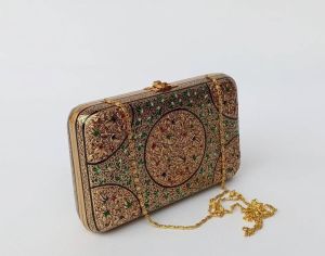 Handmade Kashmiri Crewel Embroidery Clutch