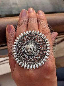 Antique Oxidized Silver Adjustable Ring