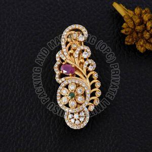 Gold Plated Designer Saree Pin