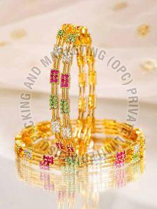 Multi Color Crystal Stone Bangle