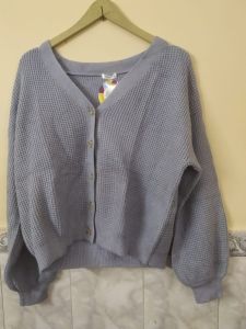 Gray Ladies Woolen Cardigan