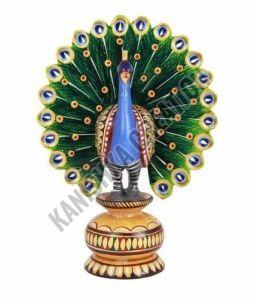 Decorative Wooden Peacock Statue