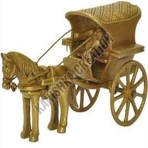 Golden Brass Decorative Horse Cart
