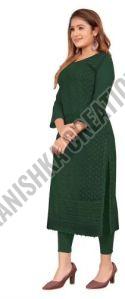 Ladies Green Embroidered Kurti