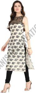 Ladies Sleeveless Cotton Kurti