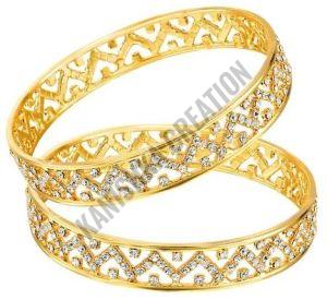 Party Wear Golden Artificial Bangle Set