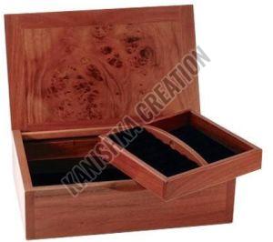 Rectangular Brown Wooden Jewelry Box