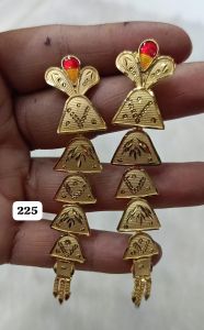 Traditional Gold Finish Long Earrings