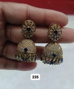 Traditional Mehendi Finish Long Earrings