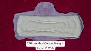 240mm Maxi Cotton Straight Sanitary Pad