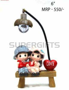 Resin LED Light Couple Statue