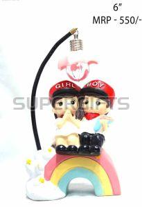 Resin LED Light Couple Statue
