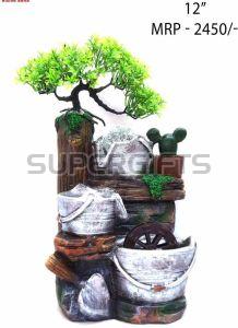 3 Step Polyresin Tree Tabletop Water Fountain
