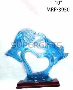 Crystal Heart Shape Trophy
