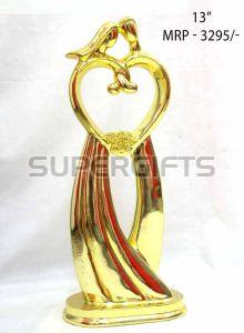 3 Inch Heart Shape Metal Trophy