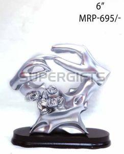Silver Black Plastic Hand Trophy