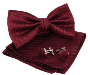 Microfiber Jacquard Bow Tie Set