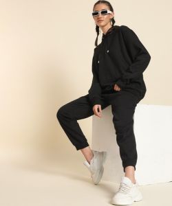 Poly Cotton Fleece Women Co Ord Set
