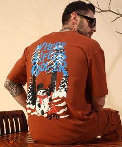 Puff Printed Poly Cotton Terry Oversizesd T Shirt