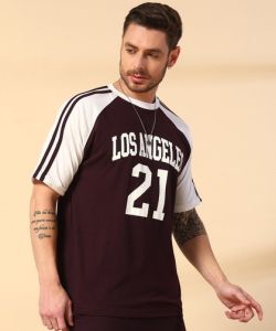 Black White Poly Cotton Screen Ragline Printed Oversize T Shirt