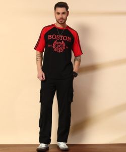 Poly Cotton Men Cargo T Shirt Co Ord Set