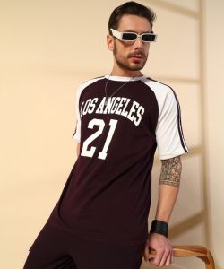 Black White Poly Cotton Screen Ragline Printed Oversize T Shirt