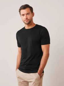 Men Round Neck Cotton Lycra T Shirt