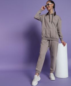 Soild Poly Cotton Fleece Oversized Women Hoodie