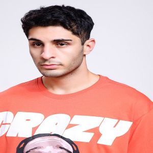 Crazy in Love Print Mens Orange Cotton Oversized T-Shirt