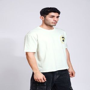 Certified Dreamer Print Mens White Cotton Oversized T-Shirt
