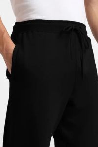 Mens Black Zip Pocket Cotton Joggers