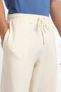 Mens Off White Zip Pocket Cotton Joggers