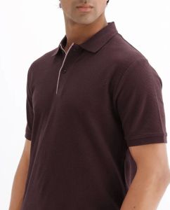 Mens Brown Cotton Polo T-Shirt